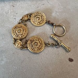 MIGNON FAGET 925 Vermeil Medallion Bracelet worn.